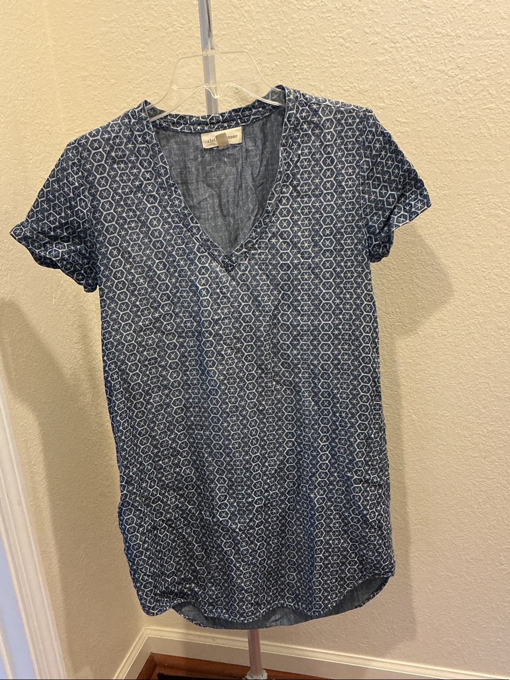 cloth & stone Navy Geometric V-Neck Tunic